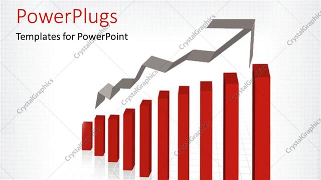  Presentation with bar - A red ascending bar chart on a white colored background