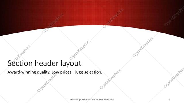 Section Header presentation slide layout
