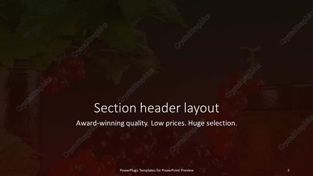 Section Header presentation slide layout