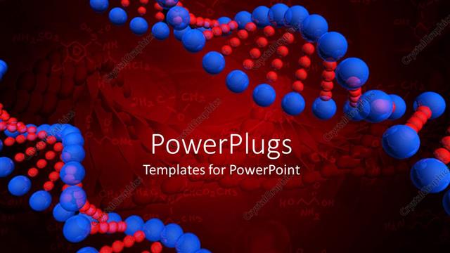  Presentation with dna black - Red and blue DNA strands on red and black background