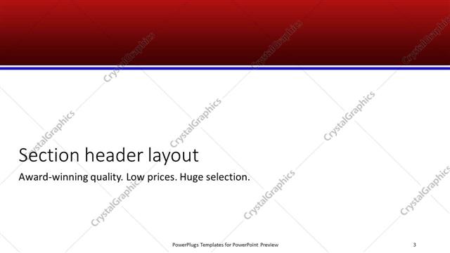 Section Header presentation slide layout