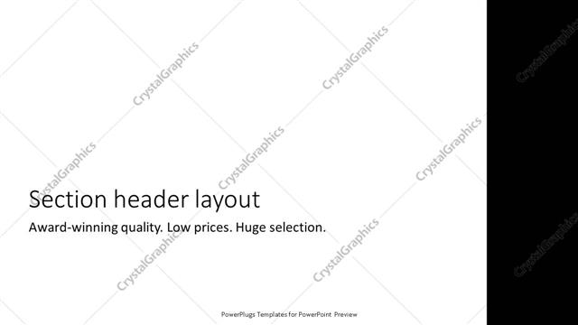 Section Header presentation slide layout