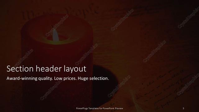 Section Header presentation slide layout