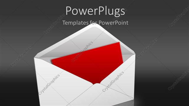  Presentation with envelope - Red card in white envelope on dark gray background