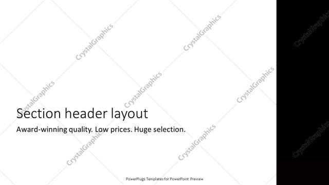 Section Header presentation slide layout