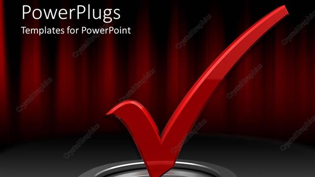  Presentation with silver - Red check mark in silver circle with red and black background