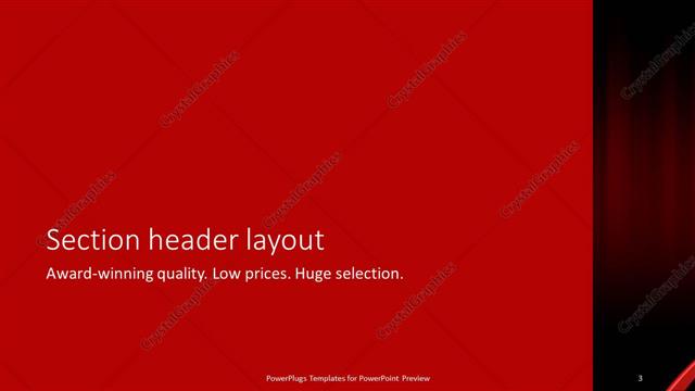 Section Header presentation slide layout
