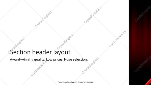 Section Header presentation slide layout