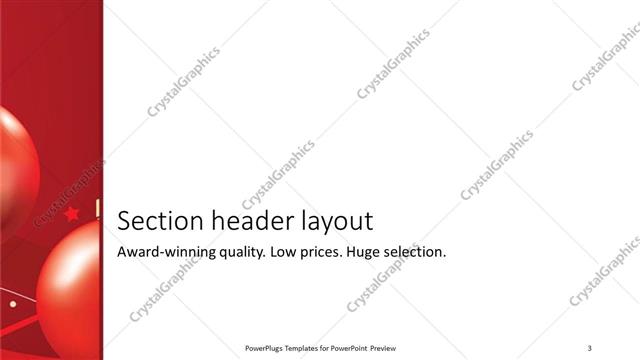Section Header presentation slide layout