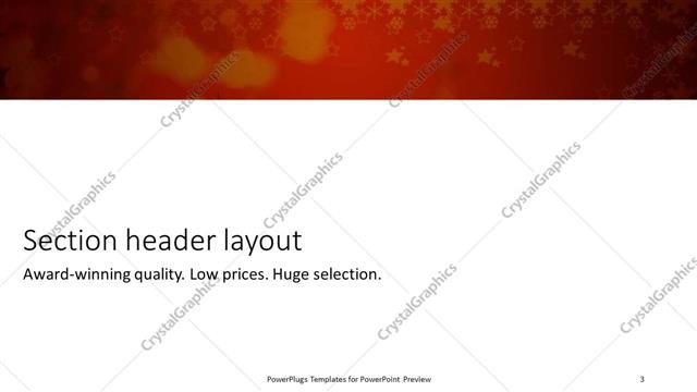 Section Header presentation slide layout