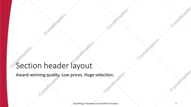 Section Header presentation slide layout