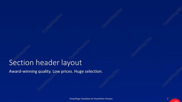 Section Header presentation slide layout