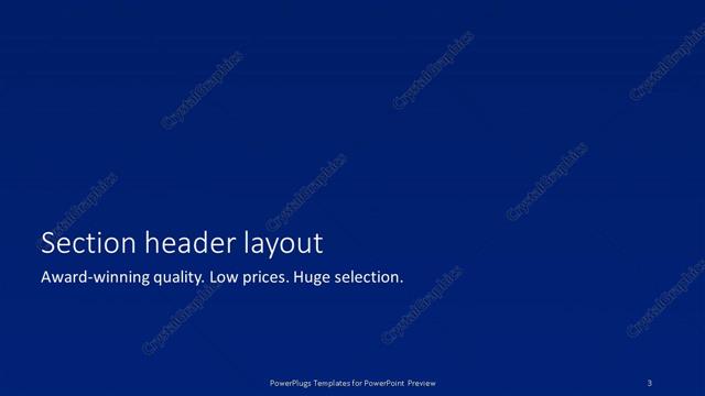 Section Header presentation slide layout