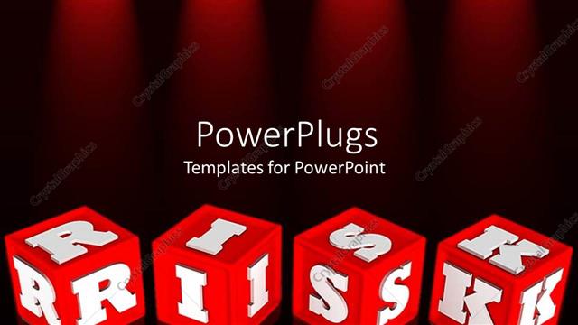  Presentation with risk - Red colored alphabet learning blocks with white RISK text