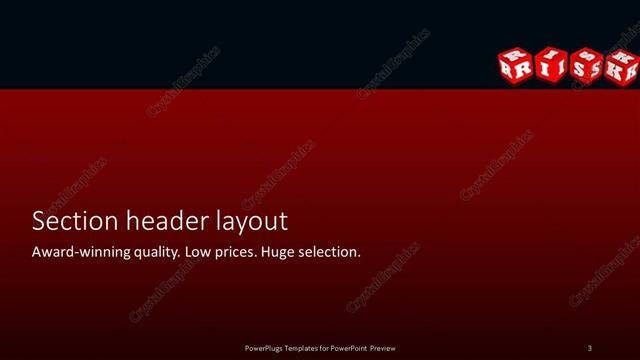 Section Header presentation slide layout