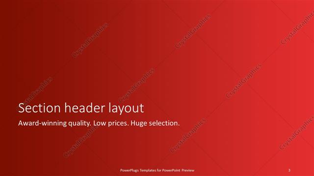Section Header presentation slide layout