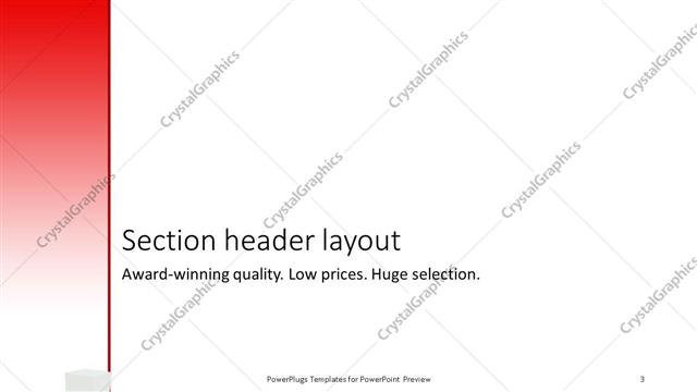 Section Header presentation slide layout