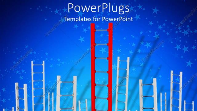  Presentation with choice - Red colored ladder between several white colored ones