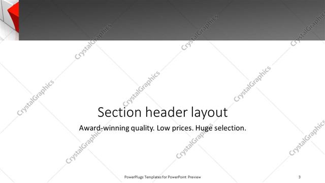 Section Header presentation slide layout