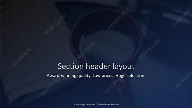 Section Header presentation slide layout