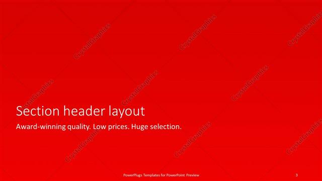 Section Header presentation slide layout