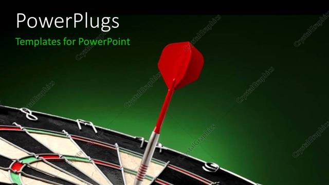  Presentation with colorful eye - Red dart sticks to bulls eye of colorful target