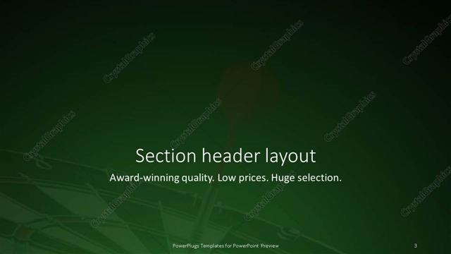 Section Header presentation slide layout