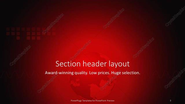 Section Header presentation slide layout