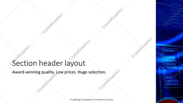 Section Header presentation slide layout