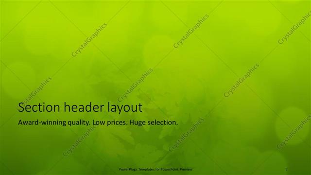 Section Header presentation slide layout