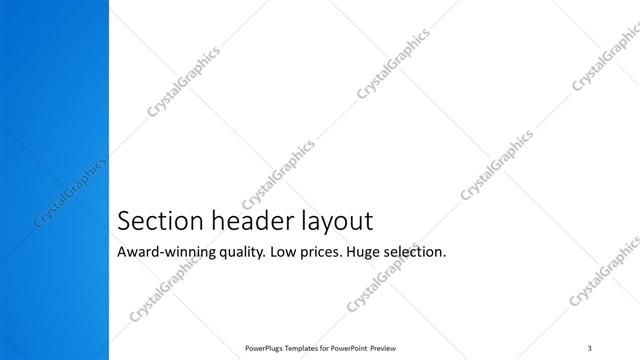 Section Header presentation slide layout