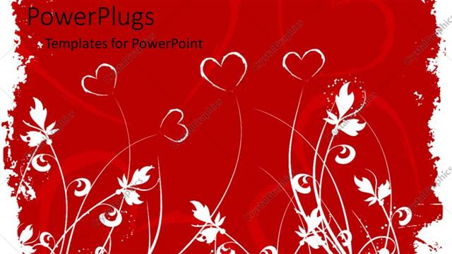  Presentation with work heart - Red flowers as hearts graphics