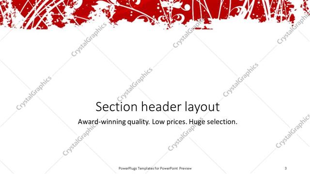 Section Header presentation slide layout