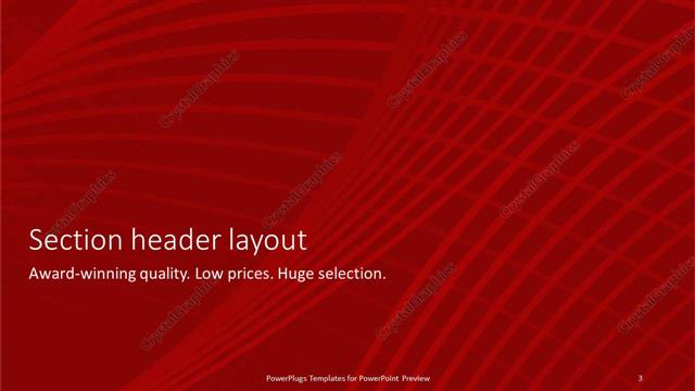 Section Header presentation slide layout
