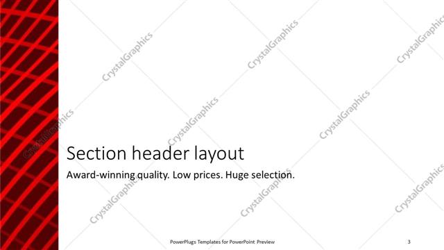 Section Header presentation slide layout