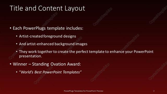 Title and Content presentation slide layout