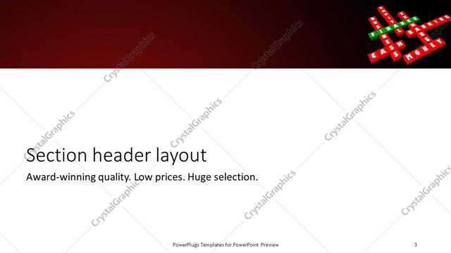Section Header presentation slide layout