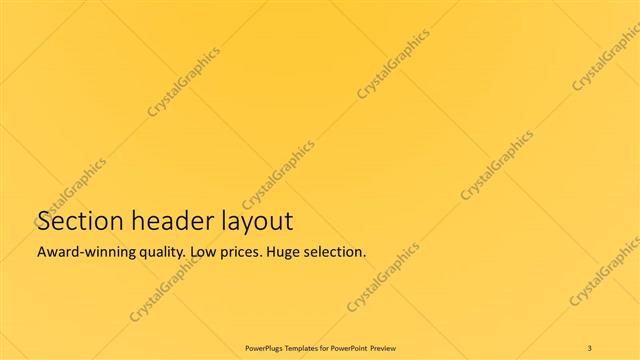 Section Header presentation slide layout