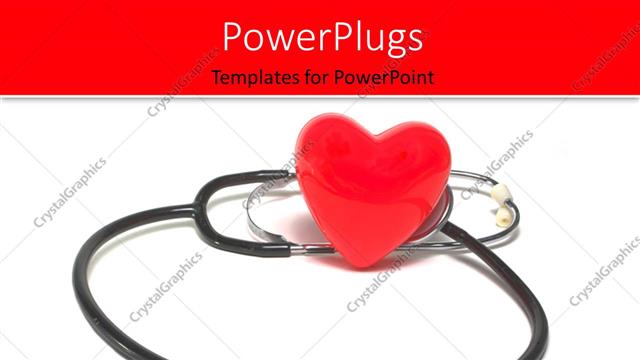  Presentation with cardiology - Red heart symbols sitting beside stethoscope on white background