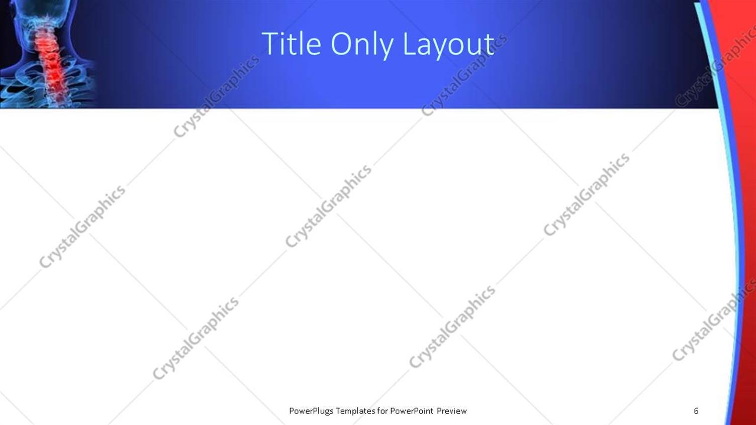 PowerPoint Template: Red highlighted neck area of a human skeletal