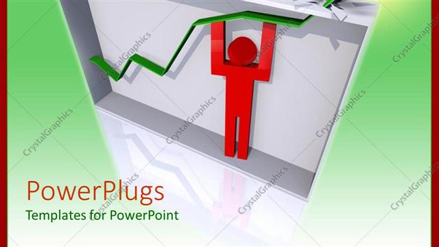  Presentation with box - Red human figure lifting an arrow out side a box