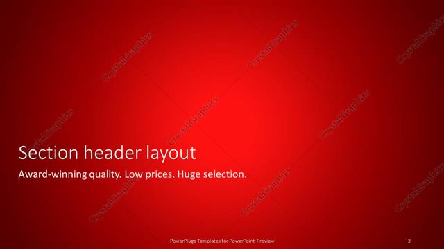 Section Header presentation slide layout