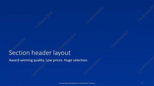 Section Header presentation slide layout