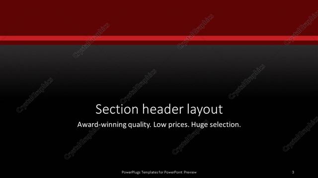 Section Header presentation slide layout