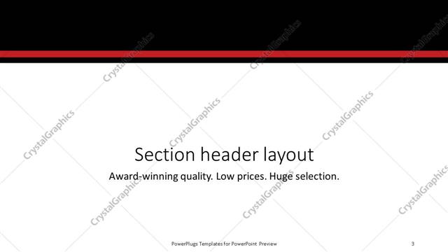 Section Header presentation slide layout