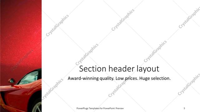 Section Header presentation slide layout