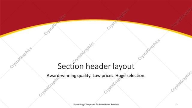 Section Header presentation slide layout