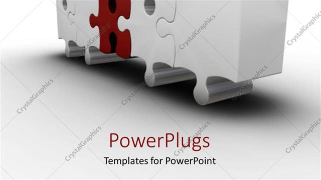  Presentation with red puzzle - Red missing puzzle piece white background