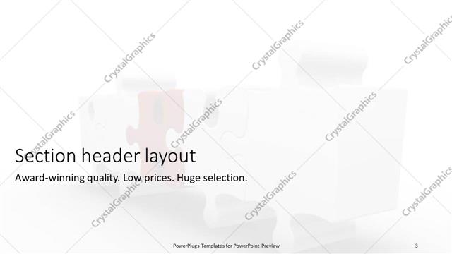 Section Header presentation slide layout