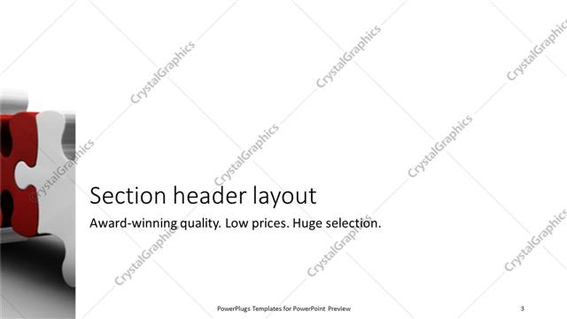 Section Header presentation slide layout